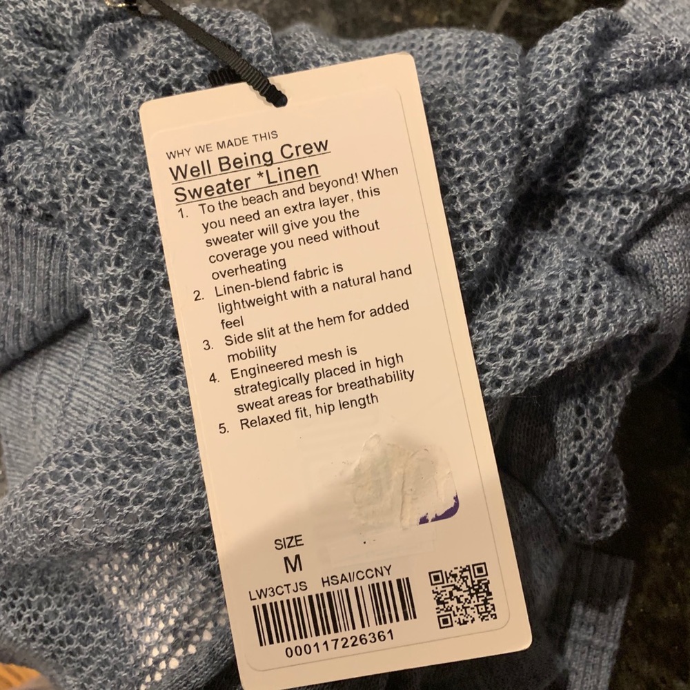 New LULULEMON Well Being Crew Sweater HSAI Blue M - Picture 4 of 4